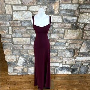 Elegant Burgundy Evening Gown